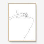 FredericForest_Grammatical_Print_MinimalDrawingArt_50x70cm_HandsOnTheNeck_Framed_Natural