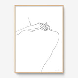 FredericForest_Grammatical_Print_MinimalDrawingArt_50x70cm_HandsOnTheNeck_Framed_Natural