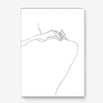 FredericForest_Grammatical_Print_MinimalDrawingArt_50x70cm_HandsOnTheNeck_Framed_White