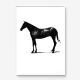 FredericForest_Grammatical_Print_MinimalDrawingArt_50x70cm_Horse10_Framed_White
