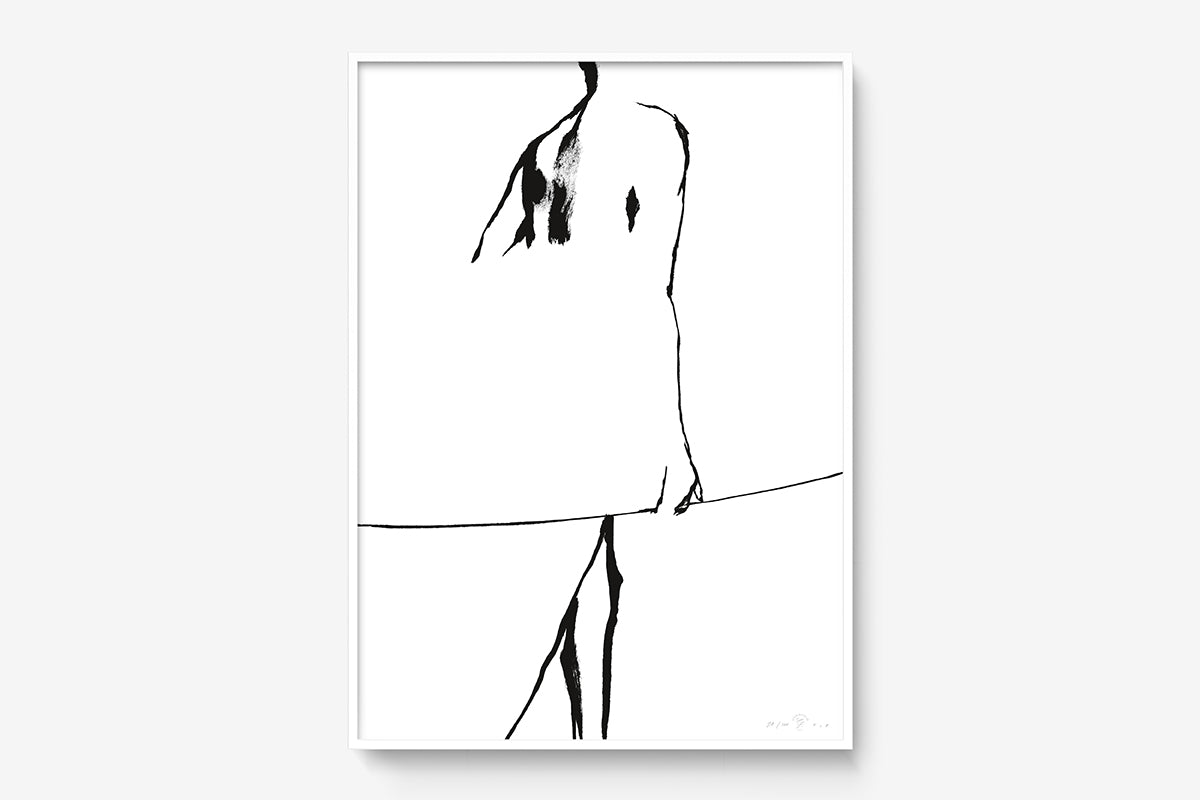 FredericForest_Grammatical_Print_MinimalDrawingArt_50x70cm_Surf1_Framed_White