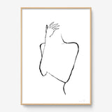 FredericForest_Grammatical_Print_MinimalDrawingArt_50x70cm_Thinking1_Framed_Natural