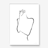 FredericForest_Grammatical_Print_MinimalDrawingArt_50x70cm_Thinking1_Framed_White