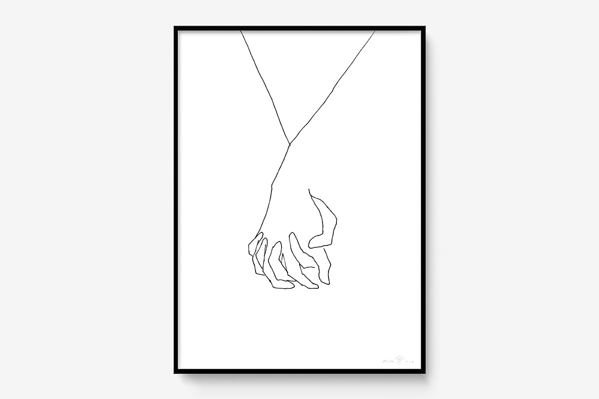 FredericForest_Grammatical_Print_MinimalDrawingArt_50x70cm_Together_Framed_Black