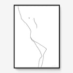 FredericForest_Grammatical_Print_MinimalDrawingArt_50x70cm_WomanLaying2_Framed_Black