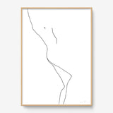 FredericForest_Grammatical_Print_MinimalDrawingArt_50x70cm_WomanLaying2_Framed_Natural