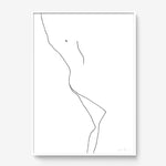 FredericForest_Grammatical_Print_MinimalDrawingArt_50x70cm_WomanLaying2_Framed_White