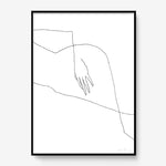 FredericForest_Grammatical_Print_MinimalDrawingArt_50x70cm_WomanLaying3_Framed_Black