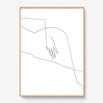 FredericForest_Grammatical_Print_MinimalDrawingArt_50x70cm_WomanLaying3_Framed_Natural