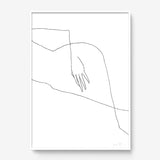 FredericForest_Grammatical_Print_MinimalDrawingArt_50x70cm_WomanLaying3_Framed_White