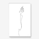 FredericForest_Grammatical_Print_MinimalDrawingArt_50x70cm_WomanSmoking_Framed_White