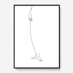 FredericForest_Grammatical_Print_MinimalDrawingArt_50x70cm_WomanStanding2_Framed_Black