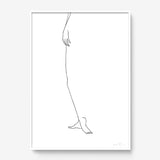 FredericForest_Grammatical_Print_MinimalDrawingArt_50x70cm_WomanStanding2_Framed_White