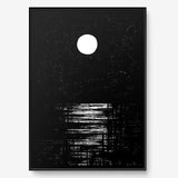 FredericForest_Grammatical_Print_MinimalDrawingArt_70x100cm_Moon_Framed_Black