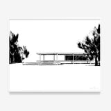 Grammatical_FredericForest_50x70_FarnsworthHouse2_Framed_White