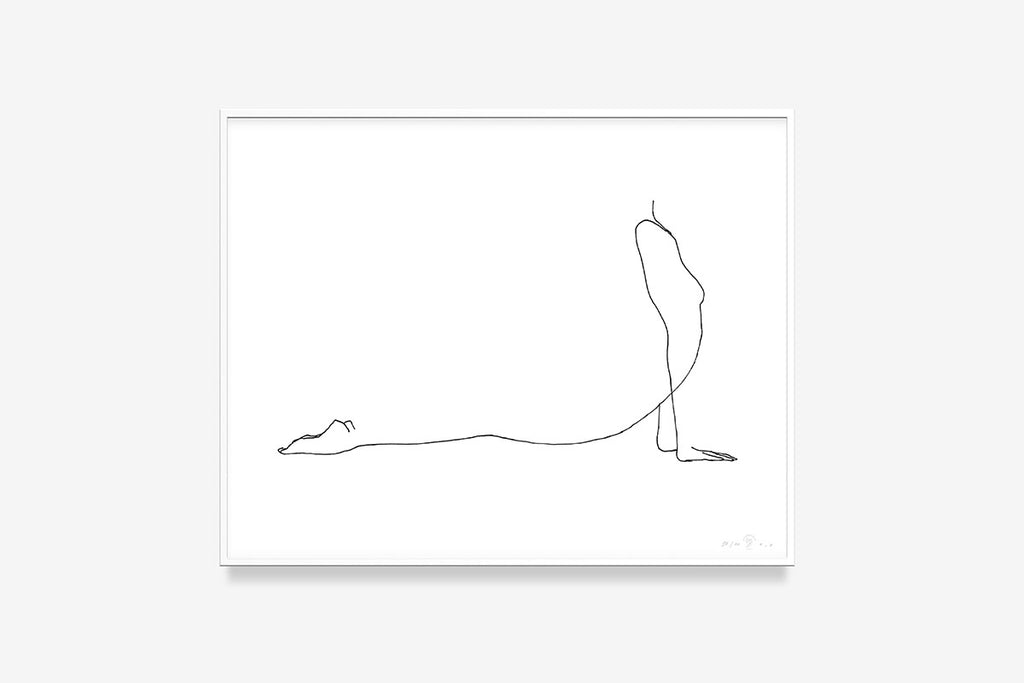 Grammatical_FredericForest_50x70_WomanStretching2_Framed_White