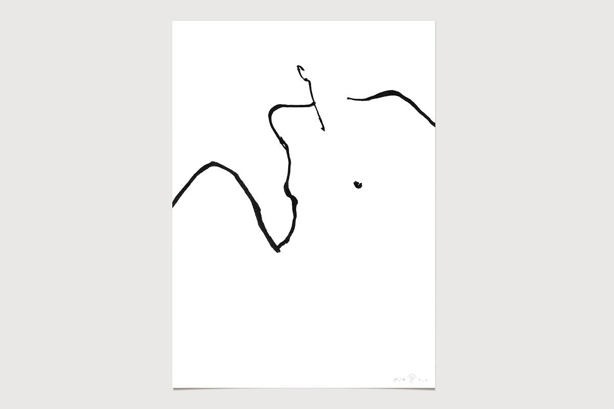 FredericForest_grammatical_LineDrawing_15_WomanWakingUp_50x70cm