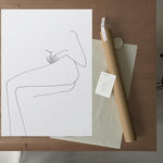 FredericForest_grammatical_LineDrawing_16_WomanResting_50x70cm_Parckage