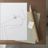 FredericForest_grammatical_LineDrawing_16_WomanResting_50x70cm_Parckage