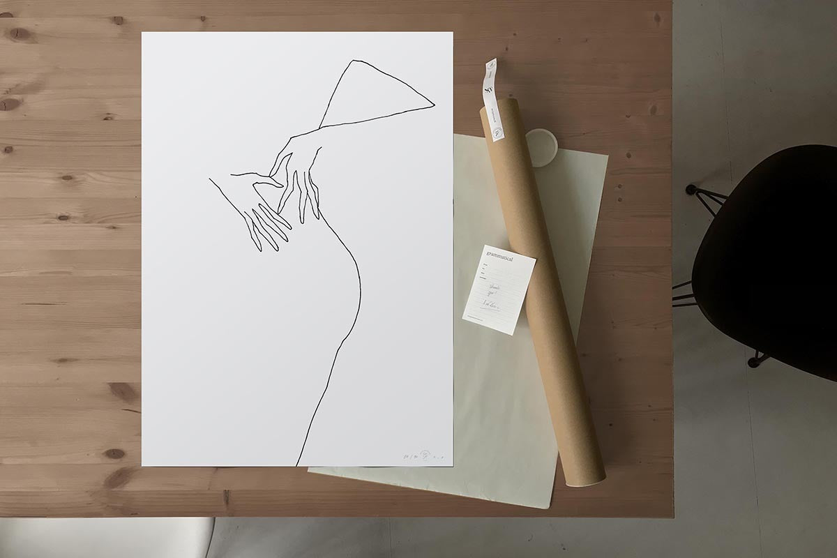 FredericForest_grammatical_LineDrawing_18_WomanDancing_50x70cm_Package