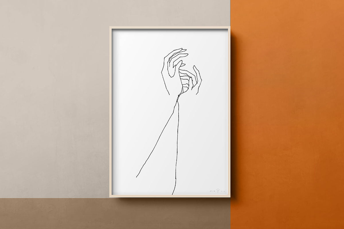 FredericForest_Grammatical_MinimalDrawingArt_50x70cm_HandsTogether2_Scene7