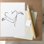 FredericForest_Grammatical_MinimalDrawingArt_50x70cm_SelfLoveWoman_Package