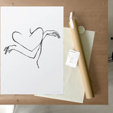 FredericForest_Grammatical_MinimalDrawingArt_50x70cm_SelfLoveWoman_Package