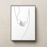 FredericForest_Grammatical_MinimalDrawingArt_50x70cm_WomanHands_Scene1