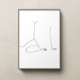FredericForest_Grammatical_MinimalDrawingArt_50x70cm_WomanWakingUp2_Scene1