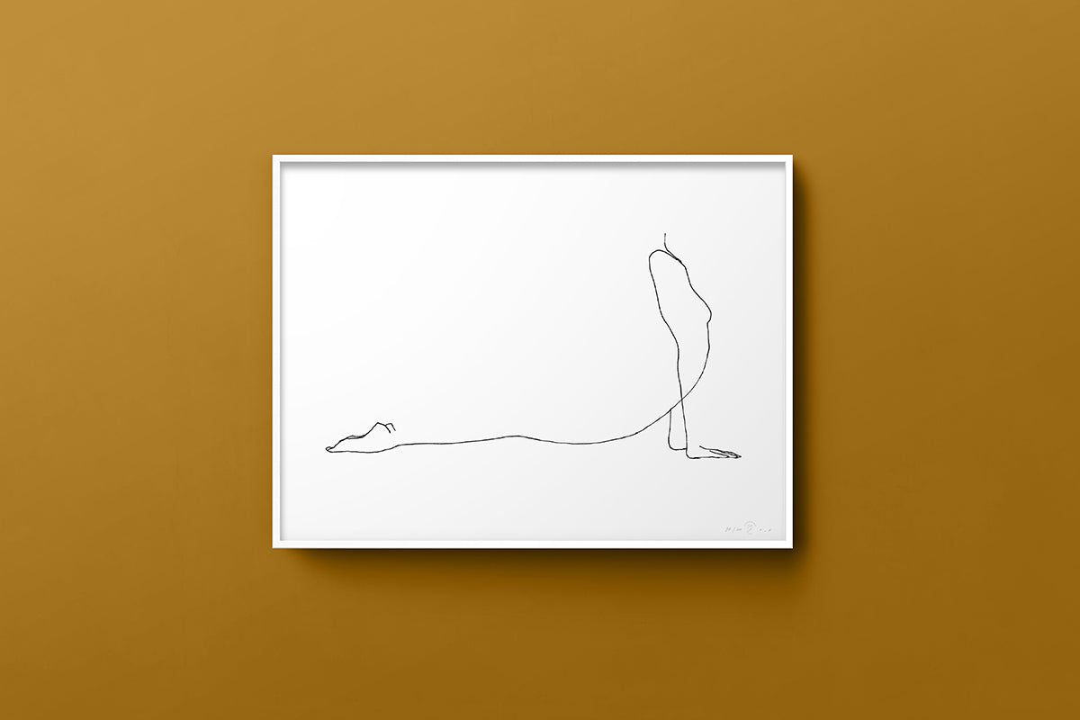 FredericForest_Grammatical_MinimalDrawingArt_70x50cm_WomanStretching02_Scene01