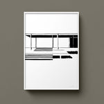 FredericForest_Grammatical_Neutral_MinimalDrawingArt_50x70cm_FarnsworthHouse1_MiesVanDerRohe_Scene2