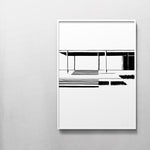 FredericForest_Grammatical_Neutral_MinimalDrawingArt_50x70cm_FarnsworthHouse1_MiesVanDerRohe_Scene5