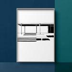 FredericForest_Grammatical_Neutral_MinimalDrawingArt_50x70cm_FarnsworthHouse1_MiesVanDerRohe_Scene7