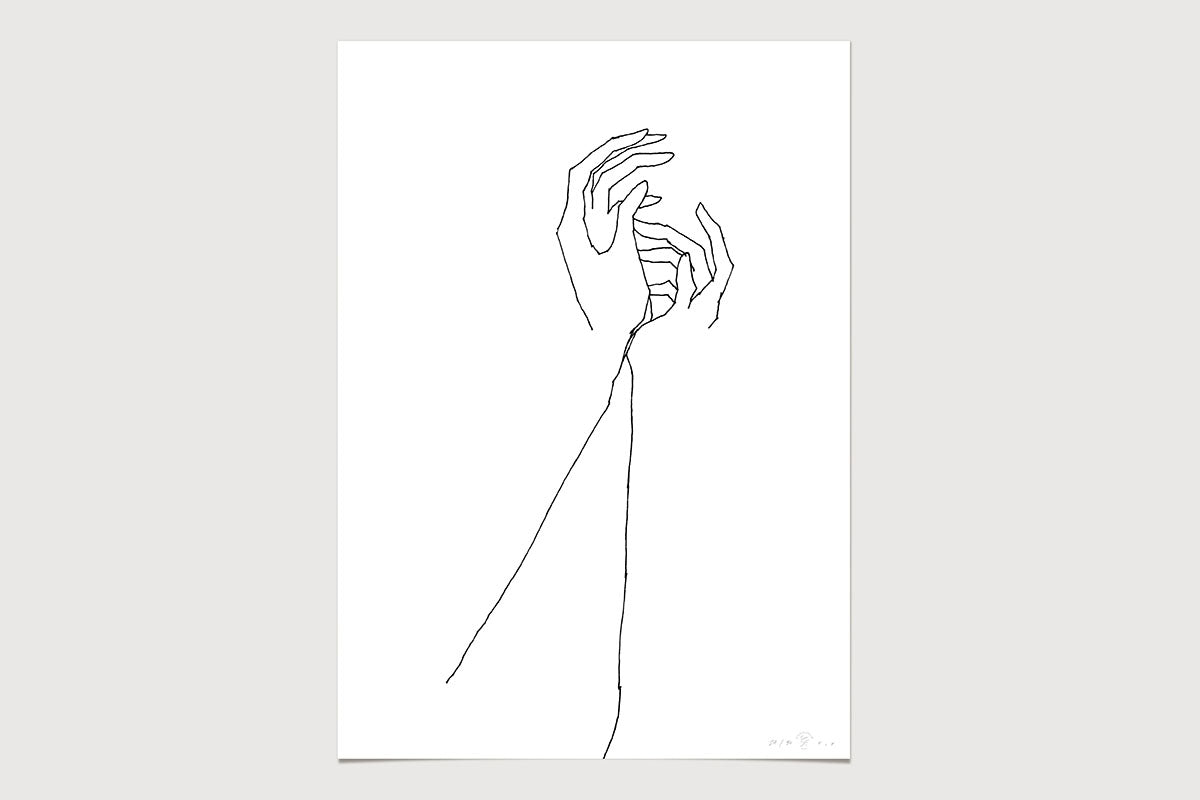 FredericForest_Grammatical_Neutral_MinimalDrawingArt_50x70cm_HandsTogether2