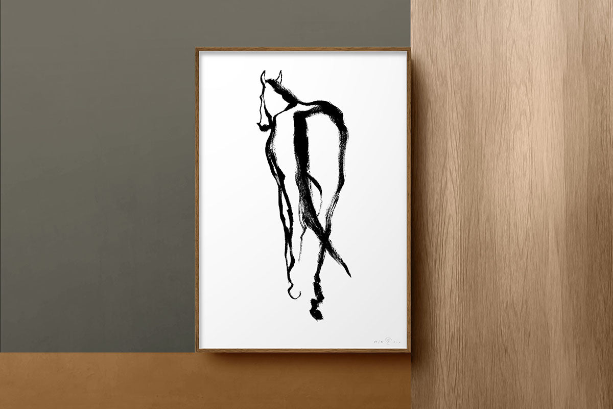 FredericForest_Grammatical_Neutral_MinimalDrawingArt_50x70cm_Horse2_Scene2