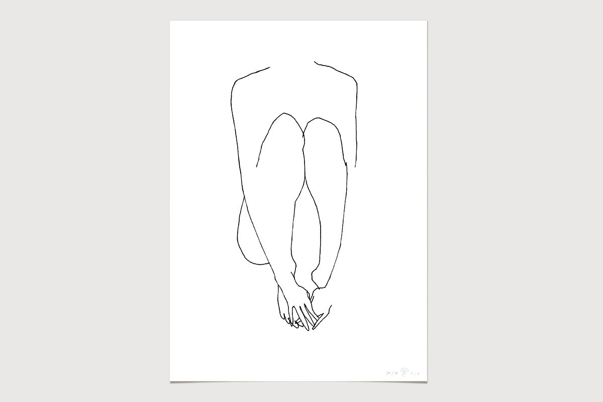 FredericForest_Grammatical_Neutral_MinimalDrawingArt_50x70cm_WomanSitting3
