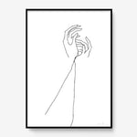FredericForest_Grammatical_Print_MinimalDrawingArt_50x70cm_HandsTogether2_Framed_Black