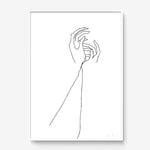 FredericForest_Grammatical_Print_MinimalDrawingArt_50x70cm_HandsTogether2_Framed_White