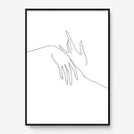FredericForest_Grammatical_Print_MinimalDrawingArt_50x70cm_HandsTogether3_Framed_Black
