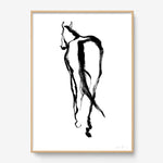FredericForest_Grammatical_Print_MinimalDrawingArt_50x70cm_Horse2_Framed_Natural