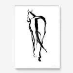 FredericForest_Grammatical_Print_MinimalDrawingArt_50x70cm_Horse2_Framed_White