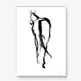 FredericForest_Grammatical_Print_MinimalDrawingArt_50x70cm_Horse2_Framed_White