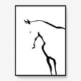 FredericForest_Grammatical_Print_MinimalDrawingArt_50x70cm_Horse4_Framed_Black