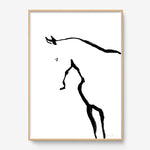 FredericForest_Grammatical_Print_MinimalDrawingArt_50x70cm_Horse4_Framed_Natural