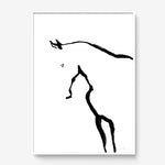 FredericForest_Grammatical_Print_MinimalDrawingArt_50x70cm_Horse4_Framed_White