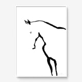 FredericForest_Grammatical_Print_MinimalDrawingArt_50x70cm_Horse4_Framed_White