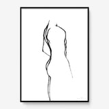 FredericForest_Grammatical_Print_MinimalDrawingArt_50x70cm_ManStanding1_Framed_Black