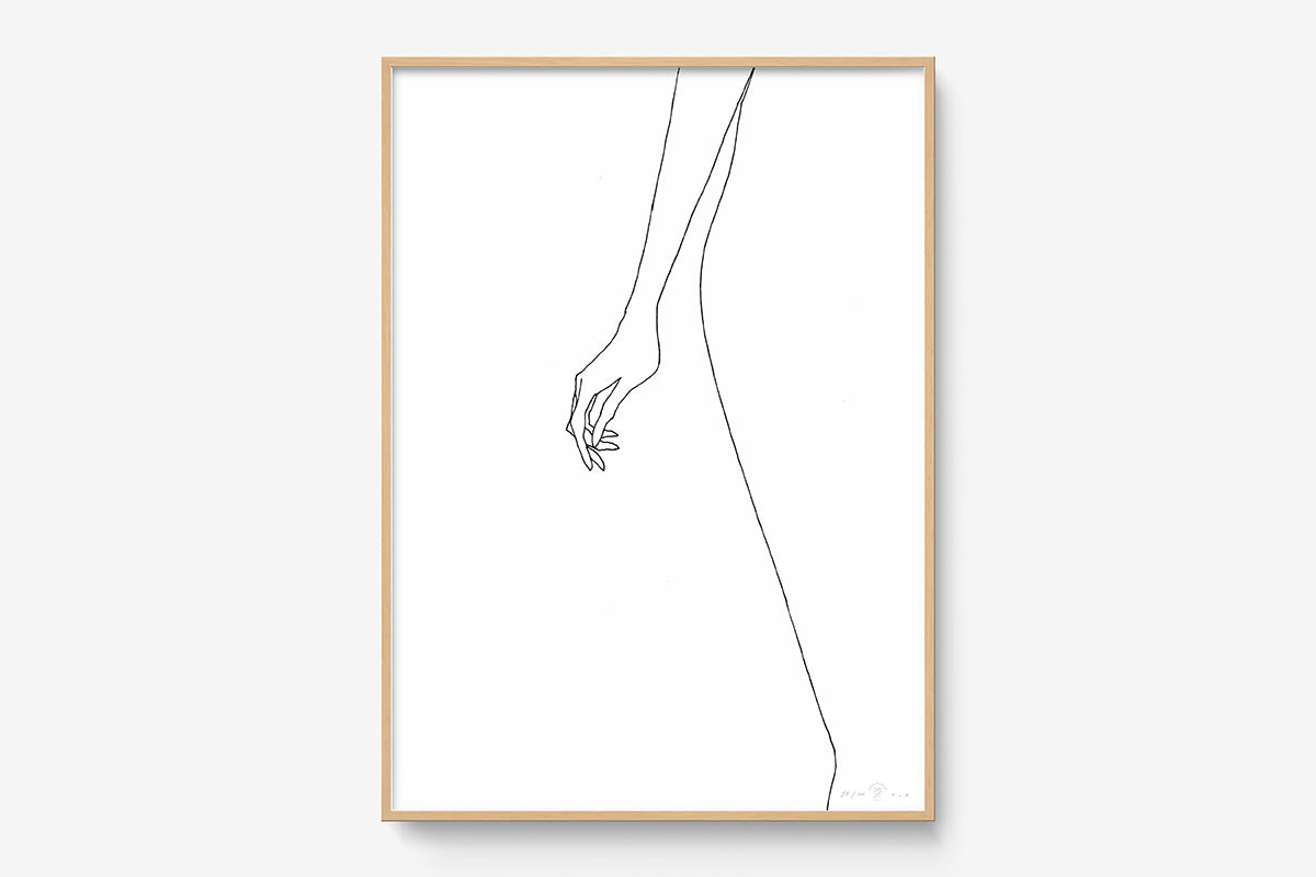 FredericForest_Grammatical_Print_MinimalDrawingArt_50x70cm_Standing1_Framed_Natural
