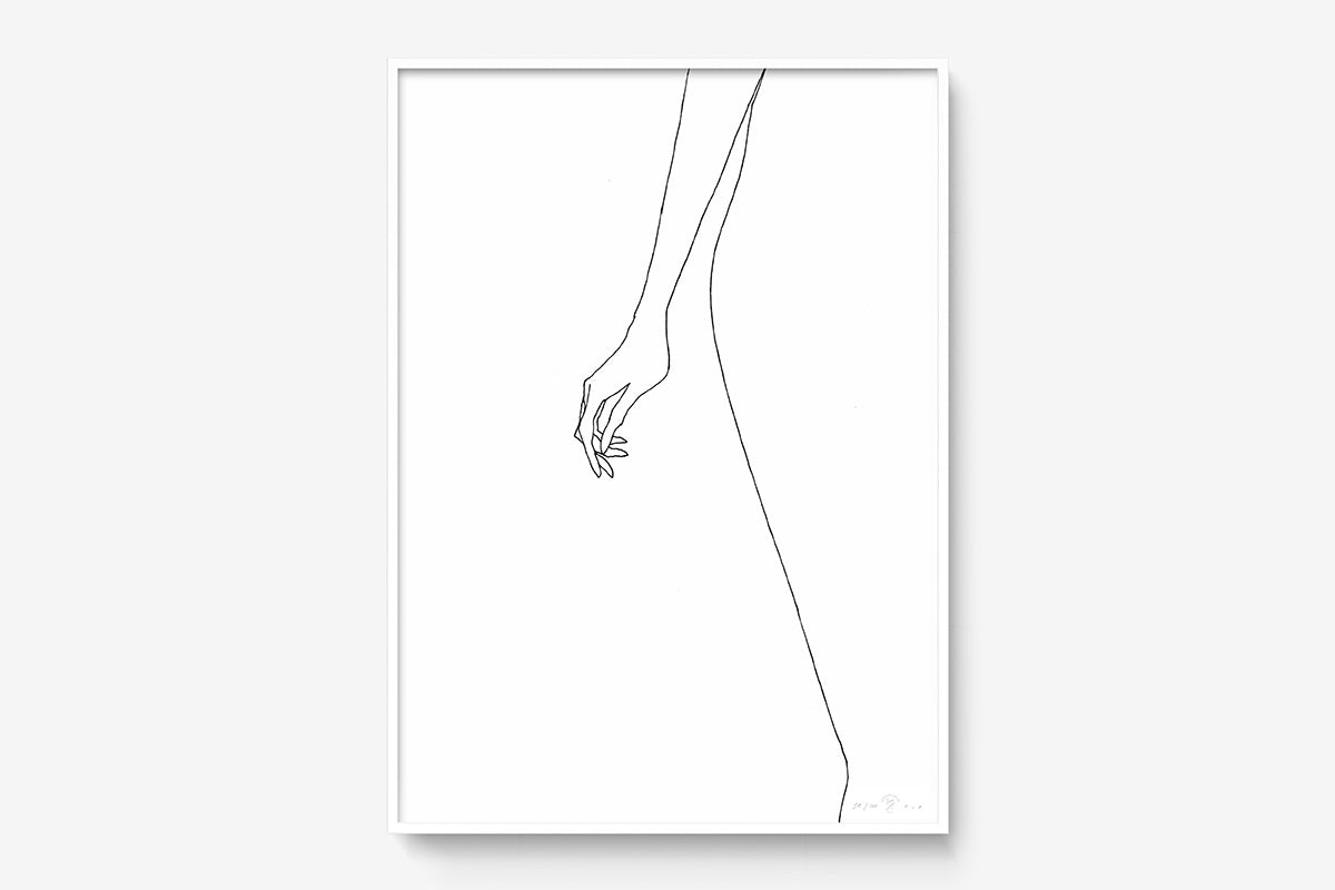 FredericForest_Grammatical_Print_MinimalDrawingArt_50x70cm_Standing1_Framed_White
