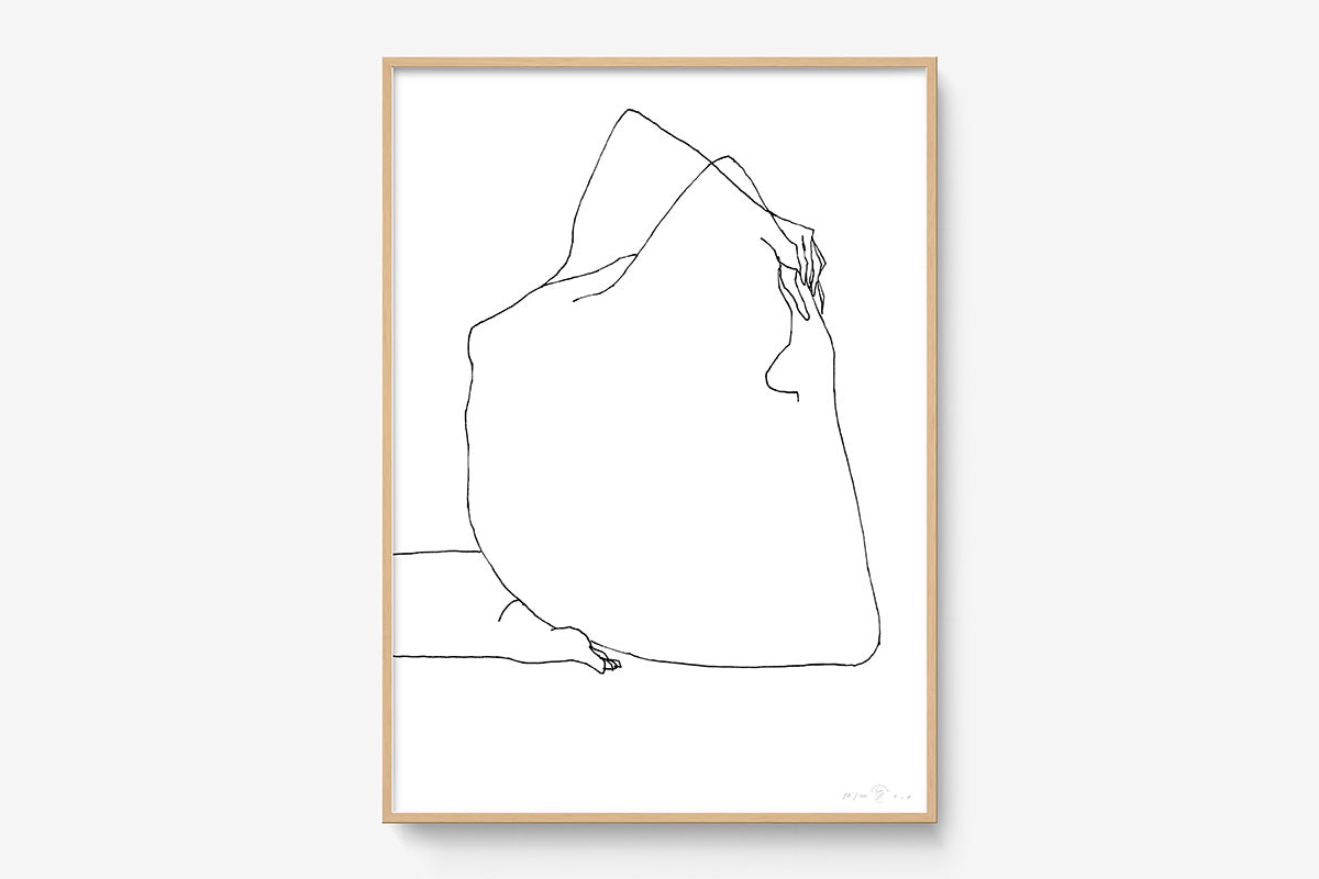FredericForest_Grammatical_Print_MinimalDrawingArt_50x70cm_Stretching1_Framed_Natural